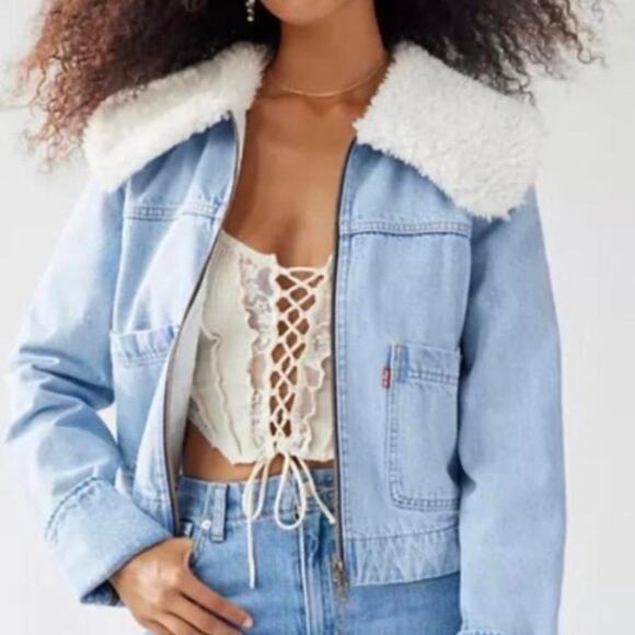 Levi’s Retro sherpa trucker denim jacket large NWT - Picture 3 of 13